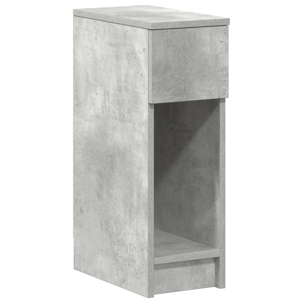 Comodino con Cassetto Grigio Cemento 20x36x60 cm 858701