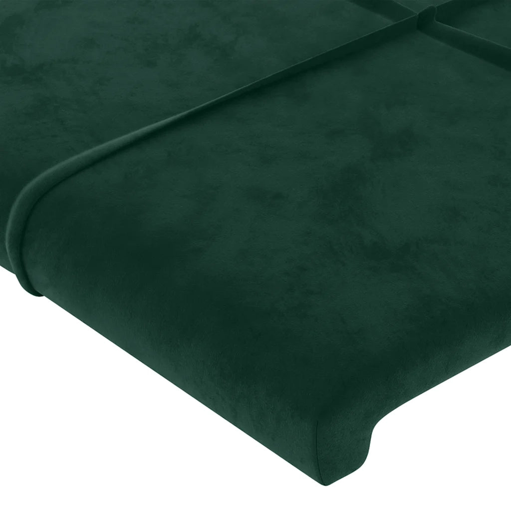 Testiera ad Orecchio-Testata con Orecchie Verde Scuro 93x23x78/88 cm in Velluto 106405