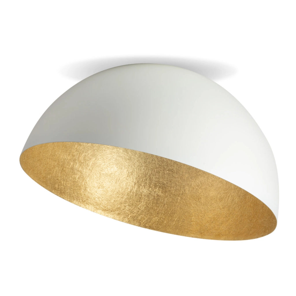 Plafoniera Sfera bianco oro cupola 50cm E27 15W Sigma
