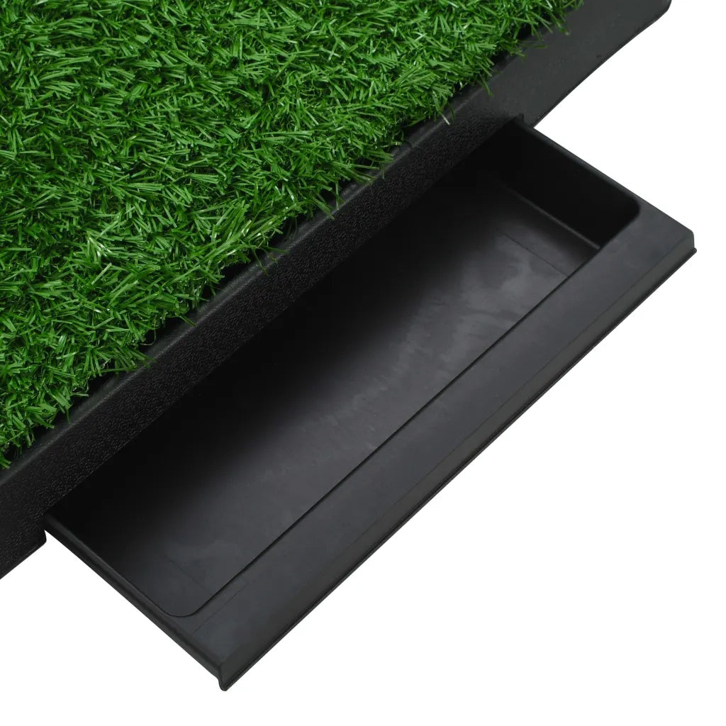 Toilette Animali 2 pz Vassoio e Prato Finto Verde 63x50x7cm WC CFW1691260