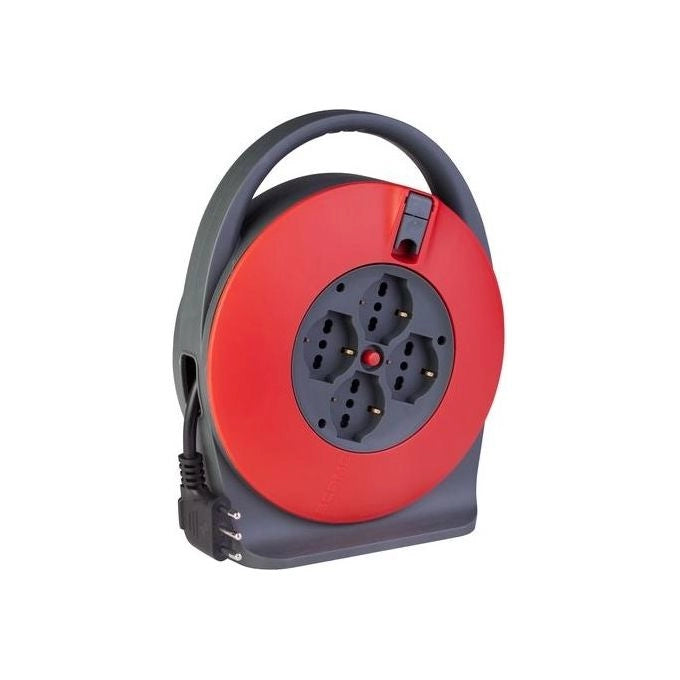 Polypool Prolunga Avvolgicavo Serie Standard mt 5  3x1,5 mm con 4 Prese Pluristandard