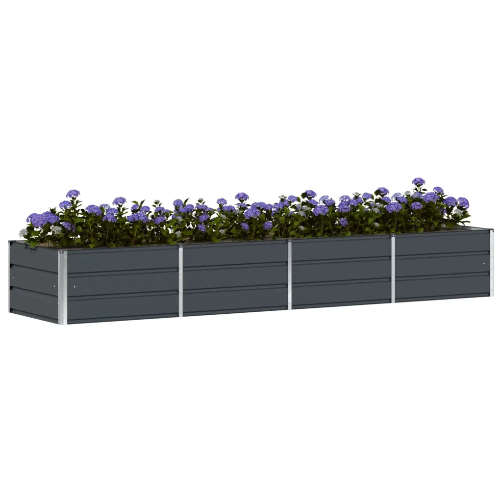 Fioriera | Cassetta per fiori | Vaso Antracite 320 x 80 x 45 cm Acciaio