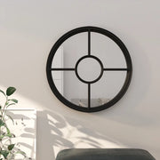 Specchio-Specchio DecorativoNero 60x4 cm Rotondo in Ferro per Uso Interno