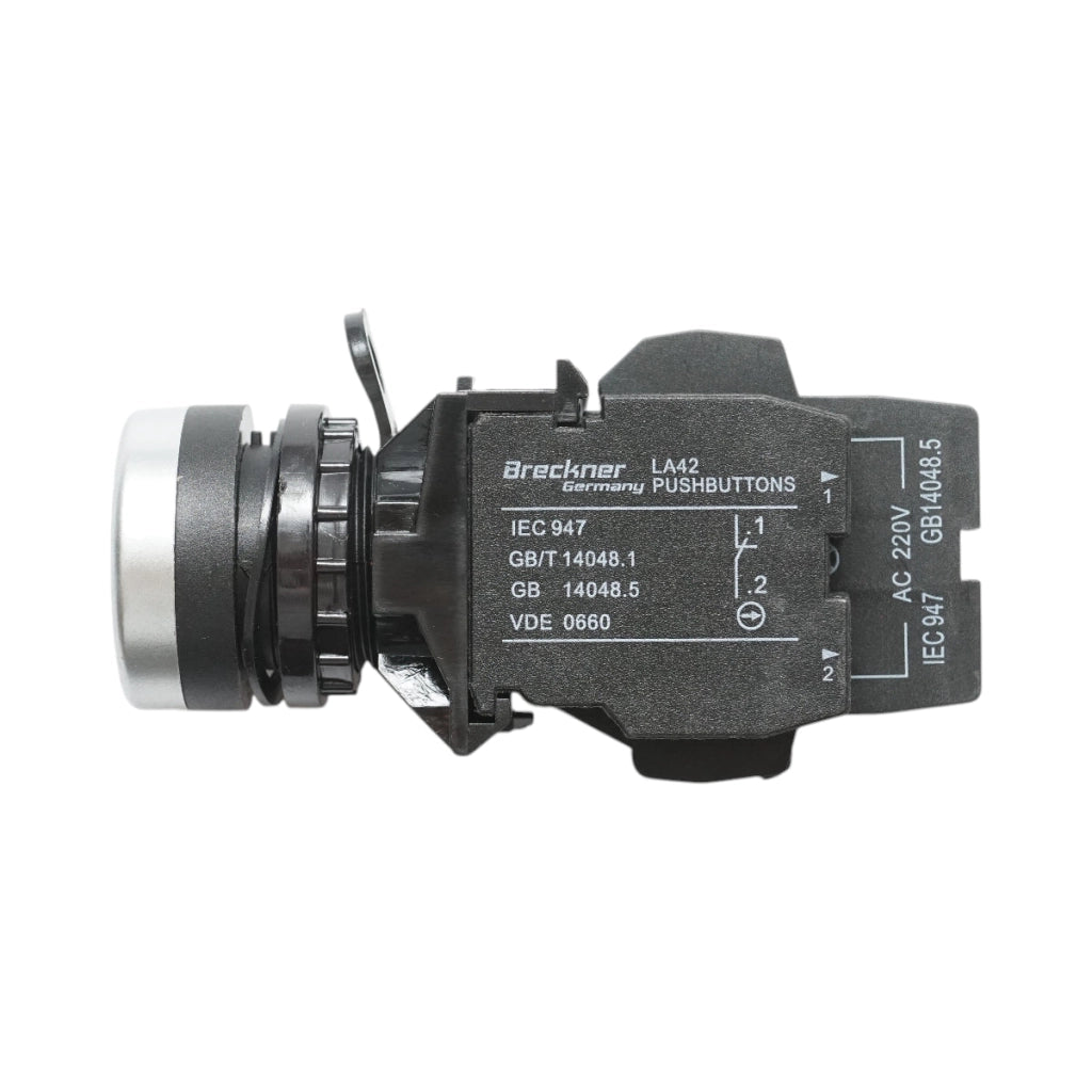 Pulsante di comando illuminato 220V AC LED rosso con ritorno 1NO+1NC, 10A/600V AC, 1A/250V DC LA42 Breckner Germany