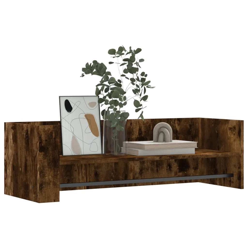 Mensola a Muro | Mensola a parete Rovere Fumo 100x35x30,5 cm Legno Multistrato