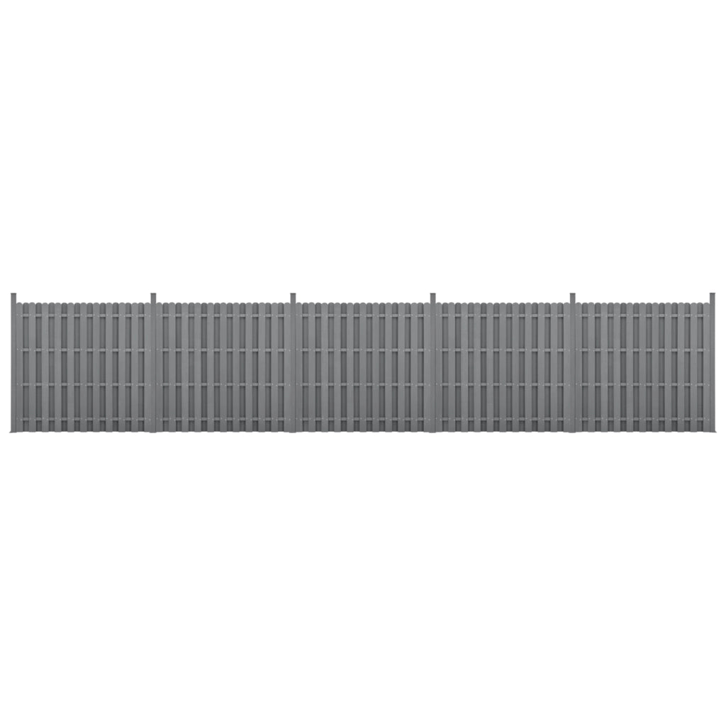 Recinzione in WPC per Giardino Staccionata a Doppia Faccia Steccato Alto 185 cm Lungo 932 cm Grigio NEU.HOLZ