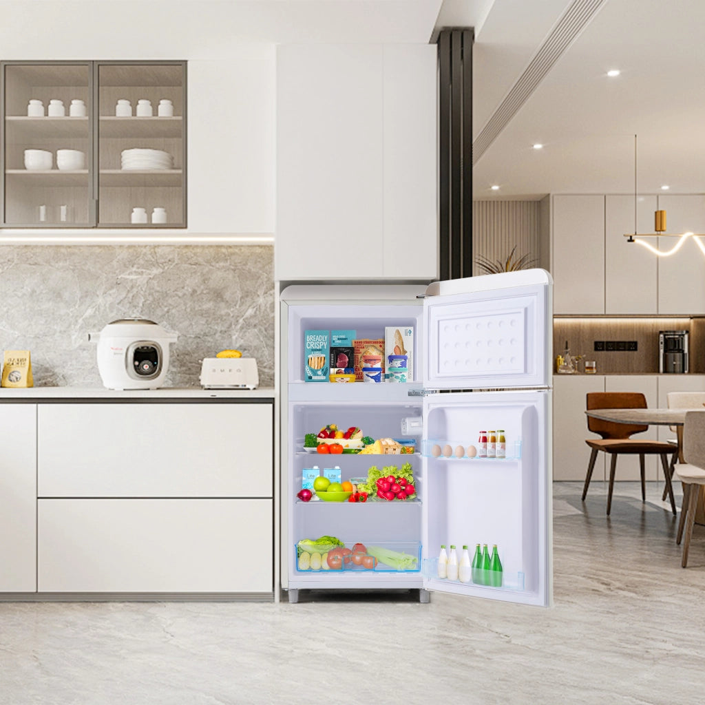 Frigorifero Retro con Congelatore ¨C MINIMAL ¨C 72 L, 21 L freezer, LED, Classe E