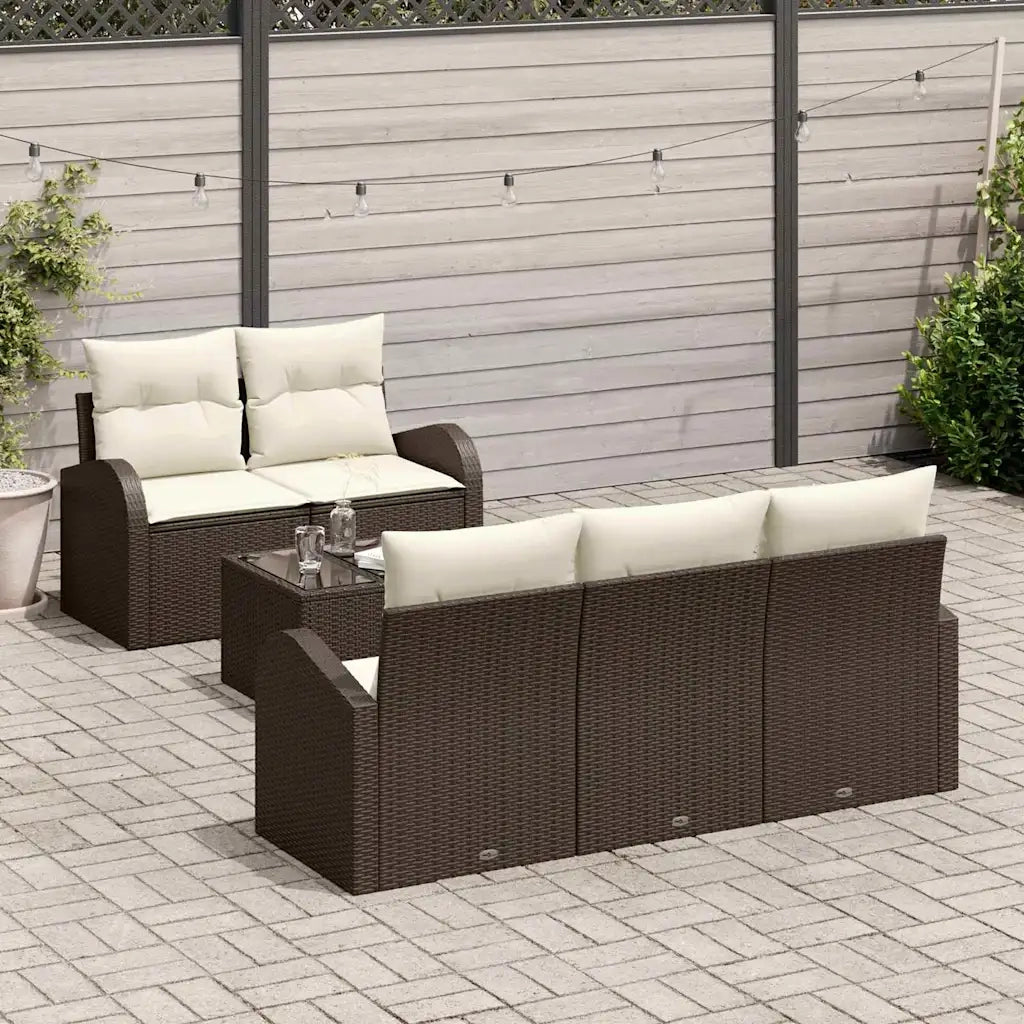 Set Divano da Giardino Marrone 55 x 55 x 37 cm polyrattan