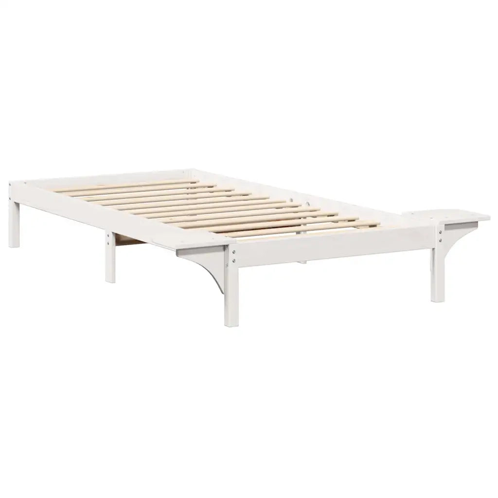 Struttura del letto Bianco 100 x 200 cm Pino massello 873203