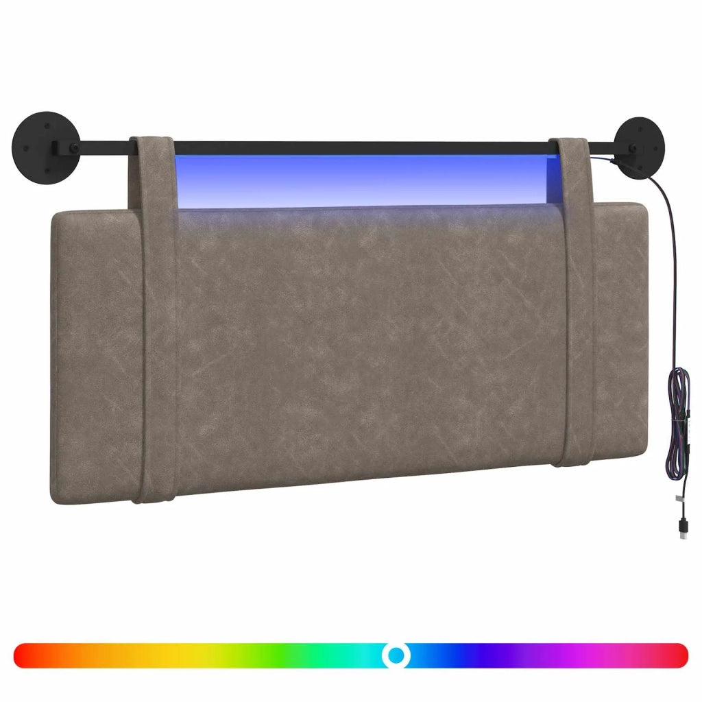 Testiera sospesa Con luce LED Grigio PU Antico 3423891