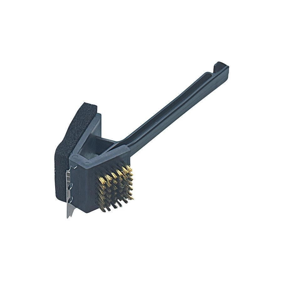 Campingaz 2000032608 Spazzola Pulizia 3 in 1 per Barbecue Setole in Ottone Spugnetta Abrasiva Raschietto in Metallo colore Nero