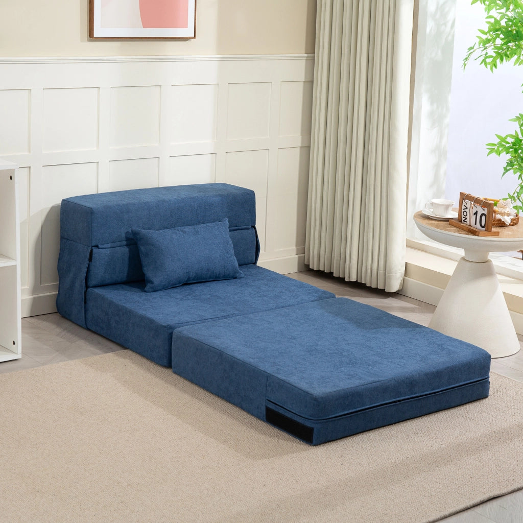 Divano letto imbottito ¨C Minimal ¨C blu scuro