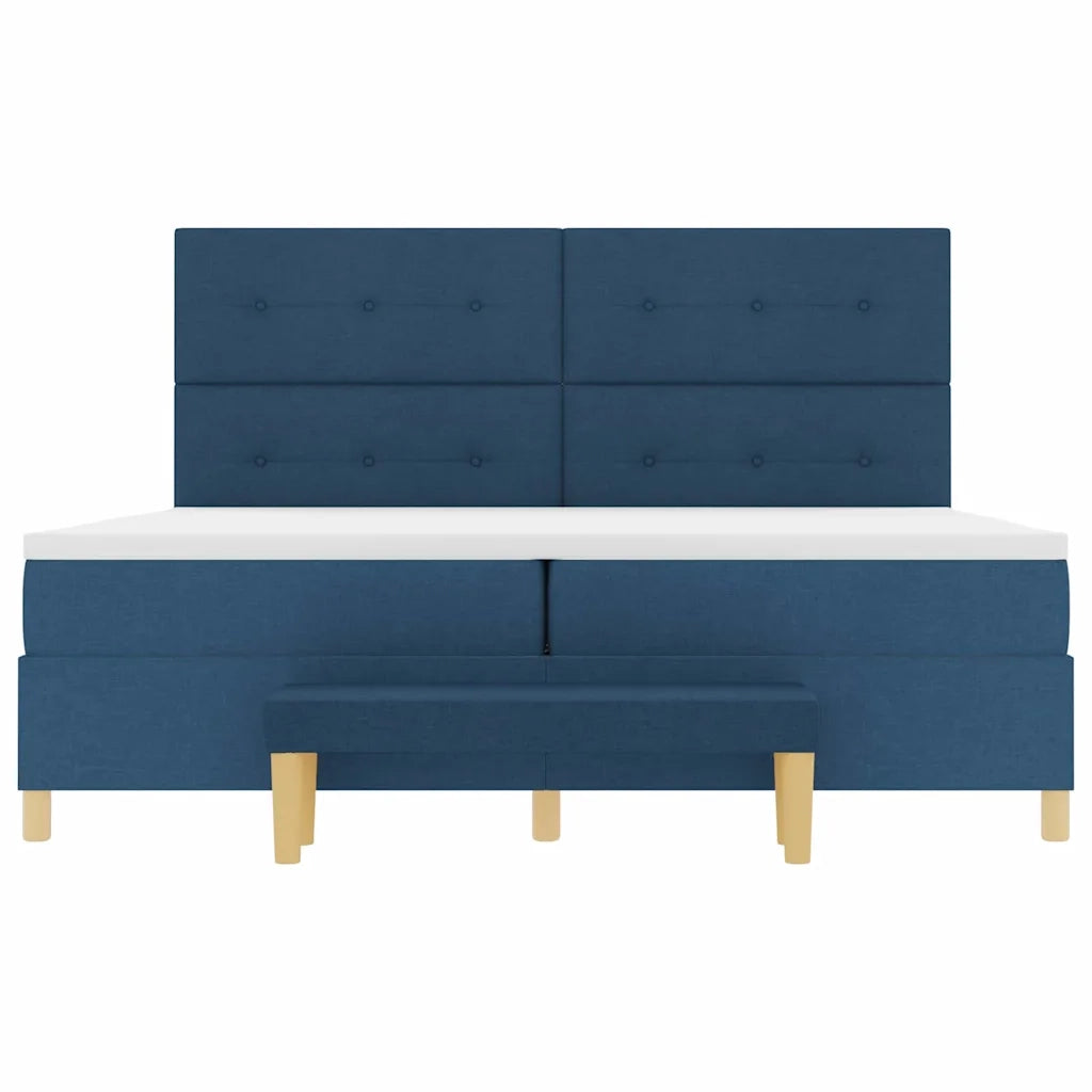 Letto a molle con materasso Blu 200 x 200 cm Tessuto 3344330