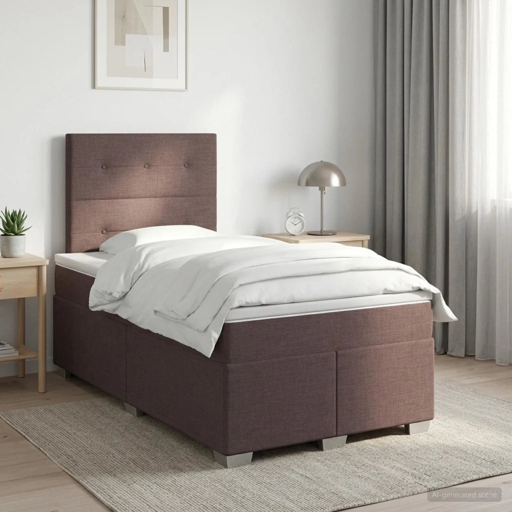 Letto box spring con materasso Marrone Scuro 120 x 200 cm 3453384