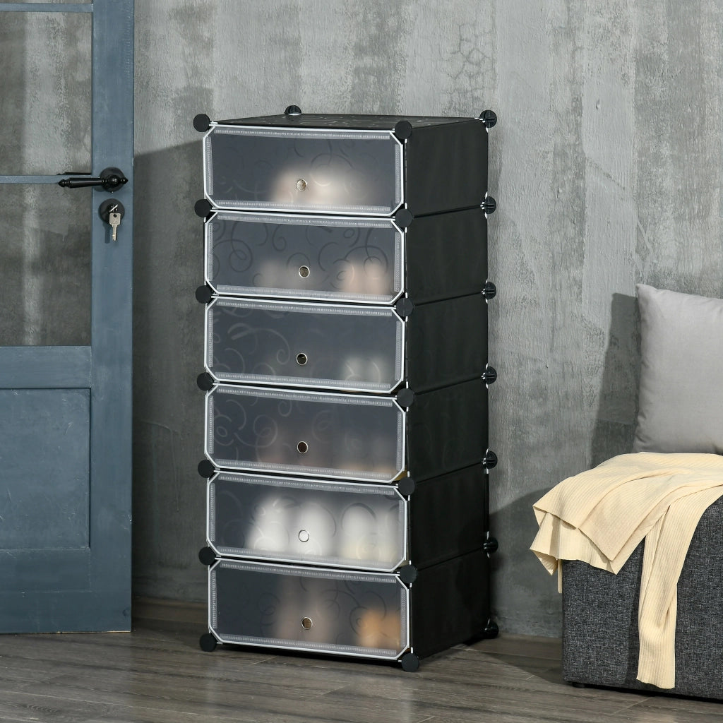 Mobile contenitore modulare 6 cubi scarpe ¨C Minimal ¨C nero