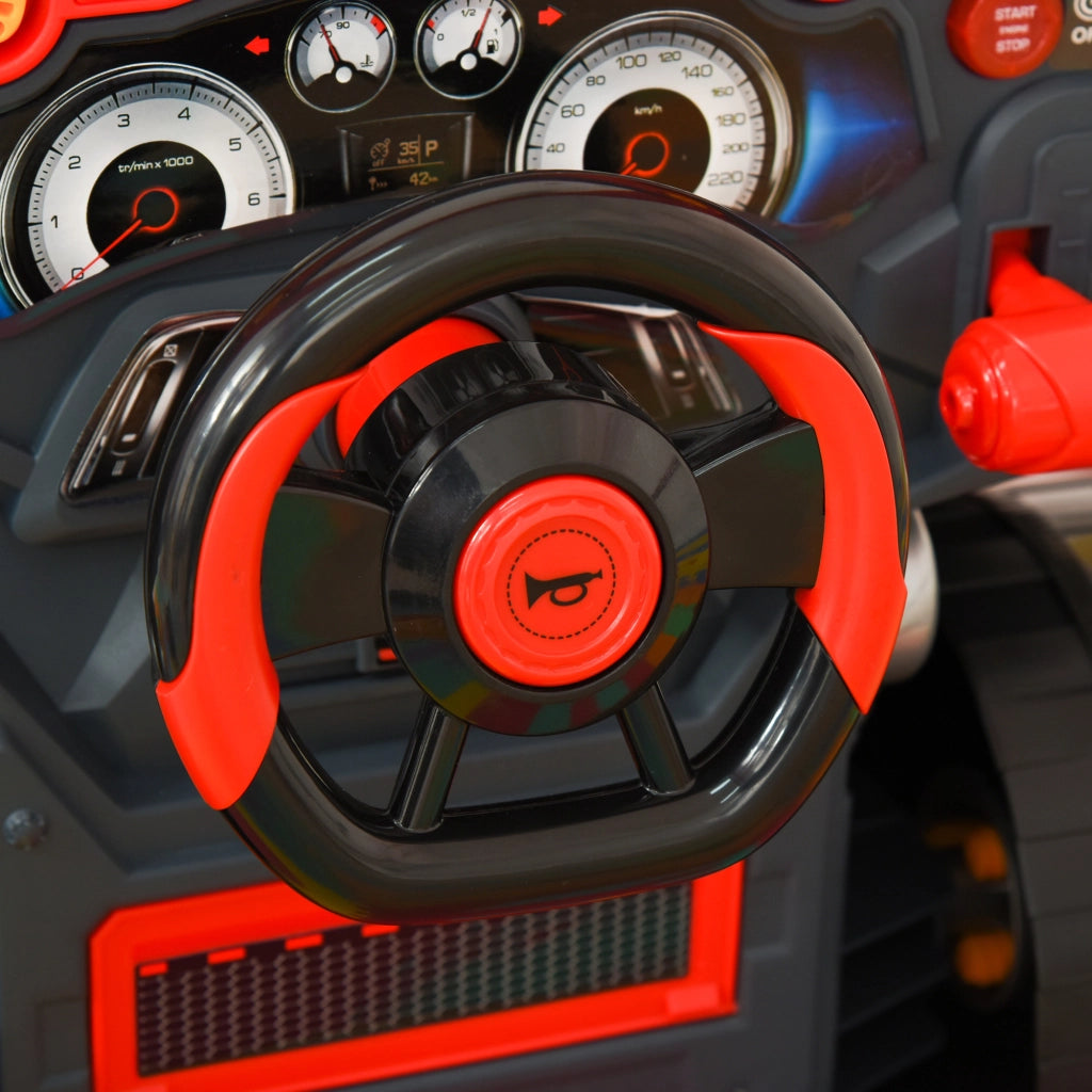 Set Motore Camion Giocattolo per Bambini ¨C Xylo ¨C 61 Pezzi con Volante e Luci LED Rosso 40x39x47cm