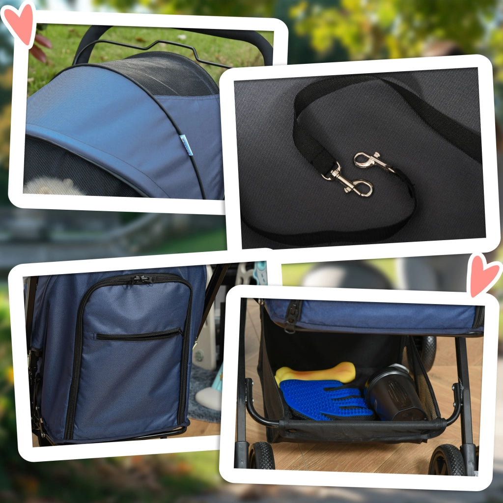 Carrello per Cani Pieghevole ¨C Minimal ¨C Blu