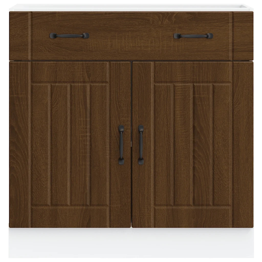 Base da Cucina Lucca Rovere Marrone in Legno Multistrato 853744