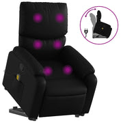 Poltrona | Sedia Relax Alzapersona Reclinabile Massaggio Nero Similpelle