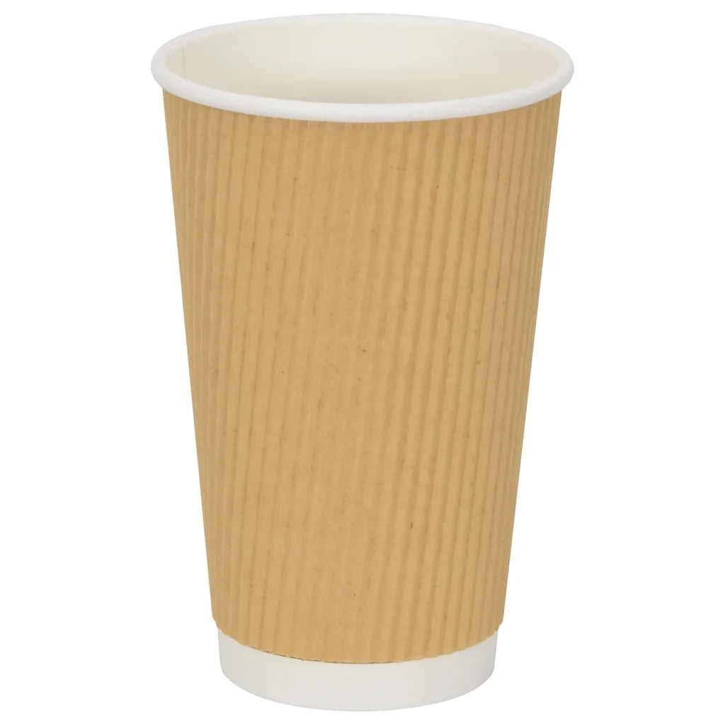 Bicchieri da Caffè in Carta 500 pz 16oz 400ml Marrone 4102801
