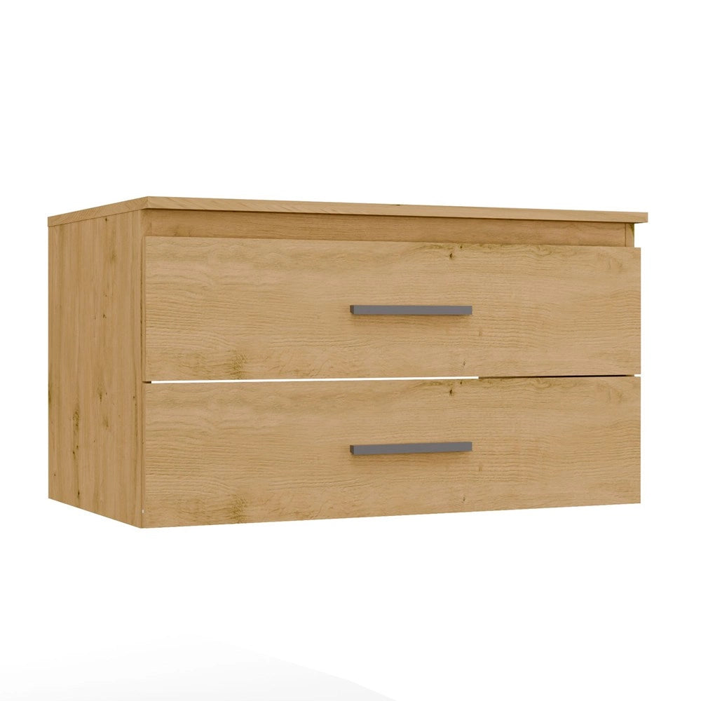 Mobile sottolavabo bagno NEL 80 sospeso 2 cassetti rovere artisan
