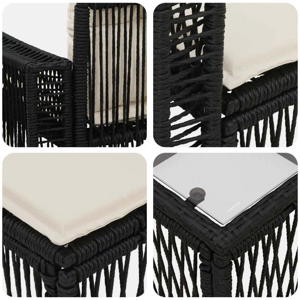 Set Divano da Giardino 11 pz Nero polyrattan 3435319