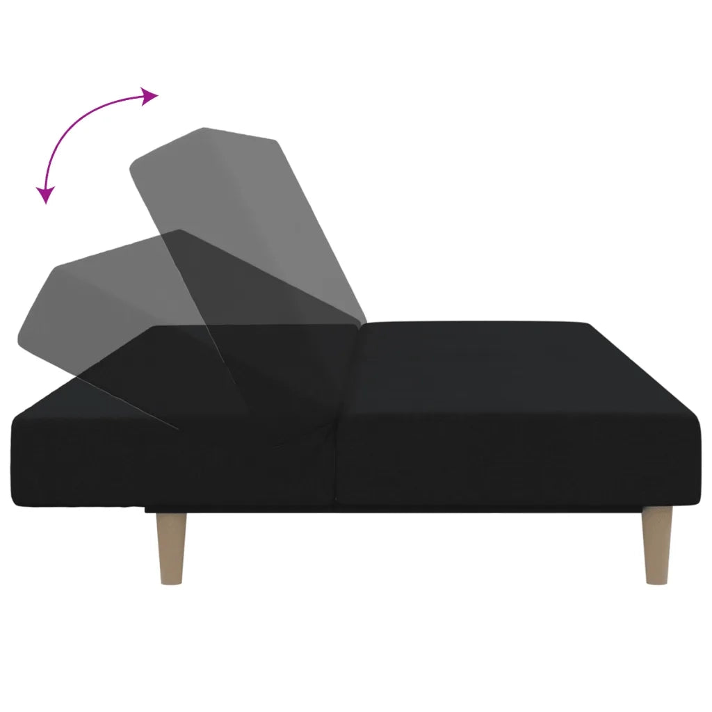 Divano letto | Sof¨¤ letto | Letto singolo a 2 Posti Nero in Tessuto