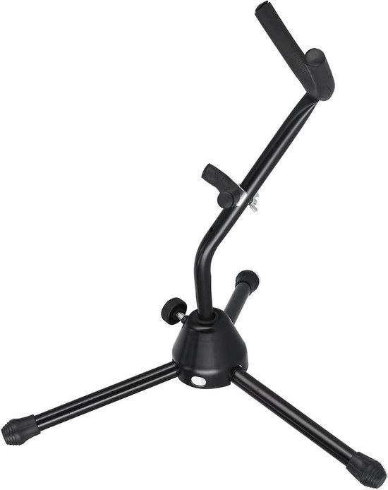 Saxofoonstandaard metallico pieghevole - supporto triangolare - nero - accessori musicali.