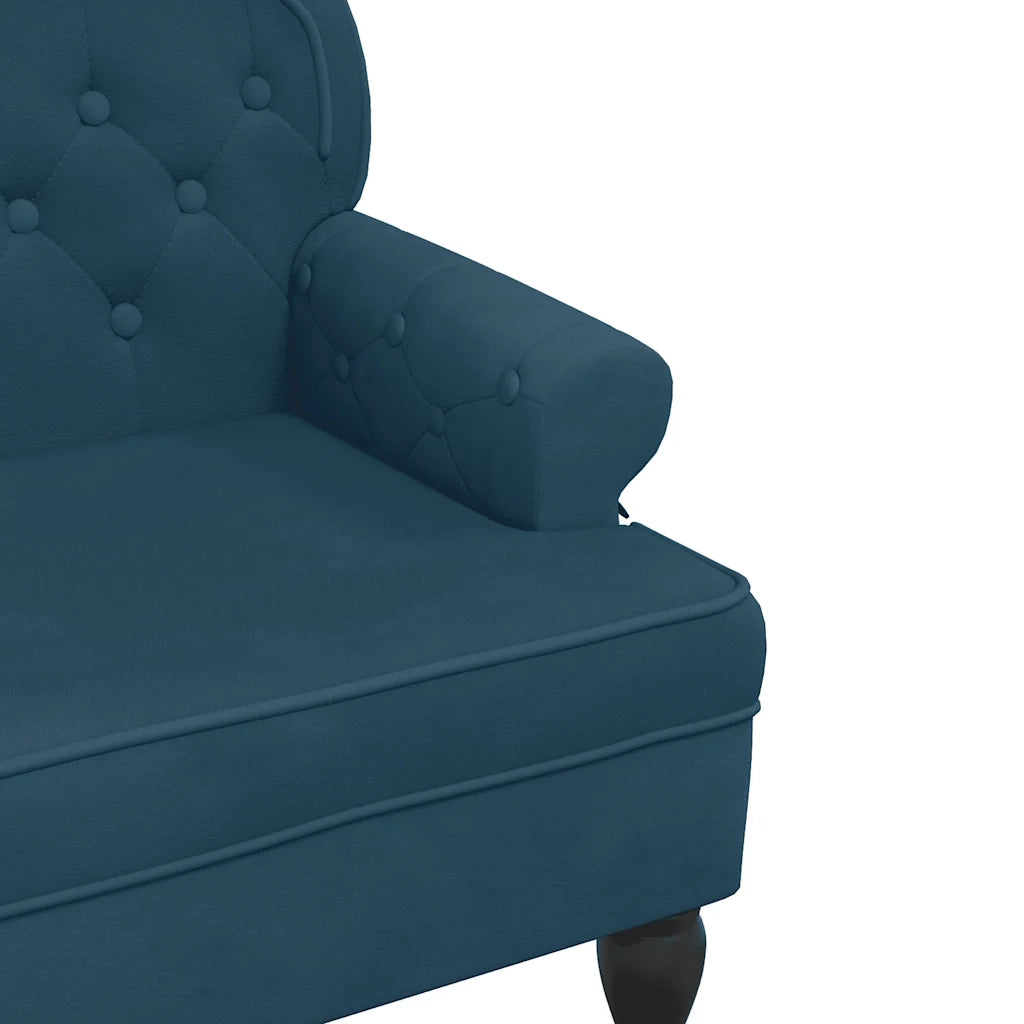 Panca con Schienale Blu 119,5x64,5x75 cm in Velluto CFW7391610
