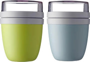 Lunchbox a doppio contenitore Ellisse in limone e bianco
