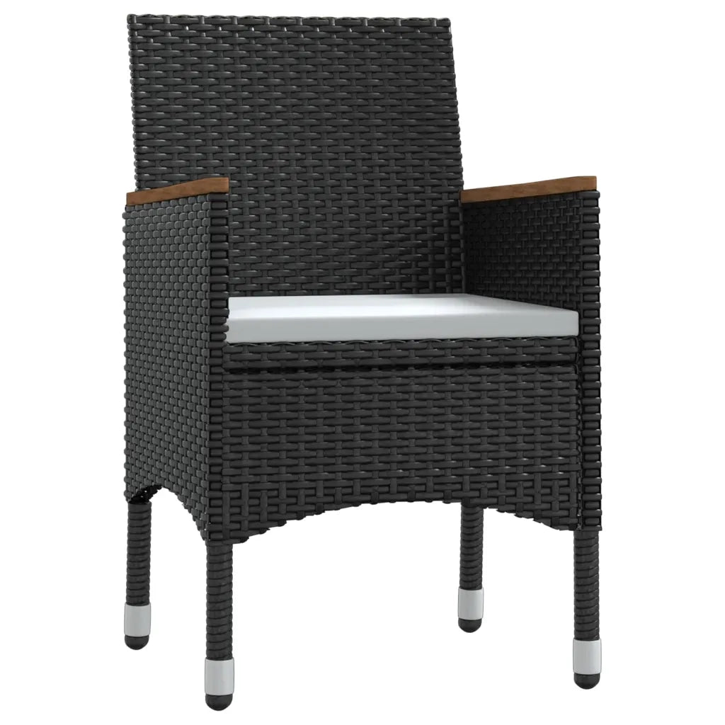 Set da Pranzo da Giardino 3 pz | Set Salotto da Giardino con Cuscini Nero