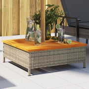 Copertura Base Ombrellone-Supporto per ombrellone Grigia 70x70x25cm Polyrattan e Acacia