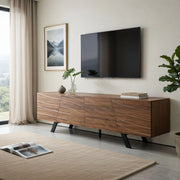 Cassettiera per TV in MDF con finitura noce; 160 cm