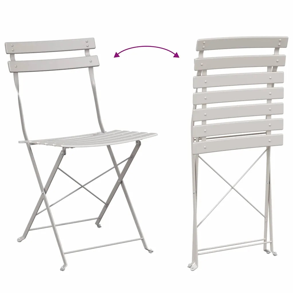 Set Bistro Pieghevole 3 pcs Beige Acciaio 42002971