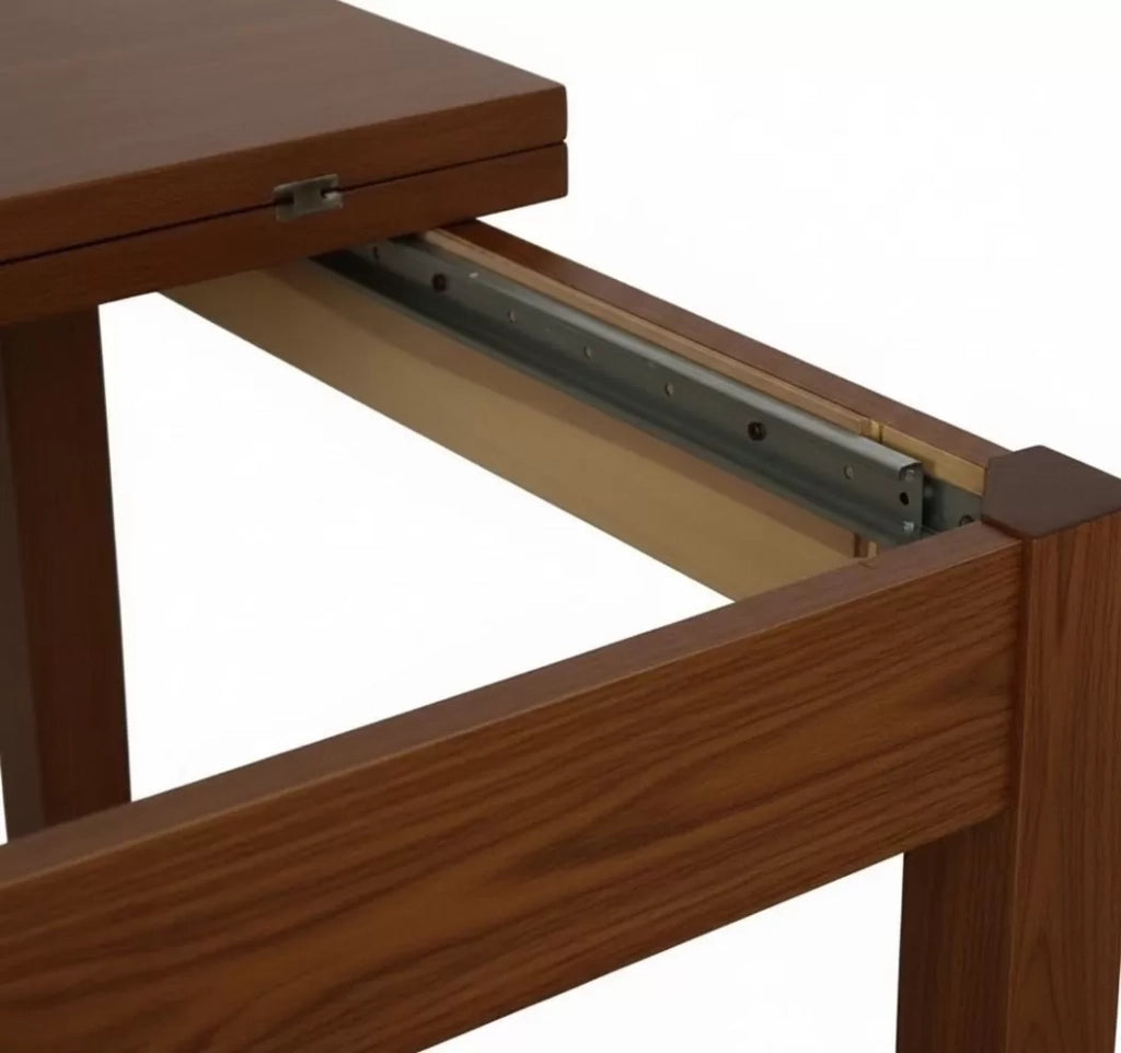 Tavolo noce gamba tornita 100x100 allungabile a libro (14) - Mobili 2G