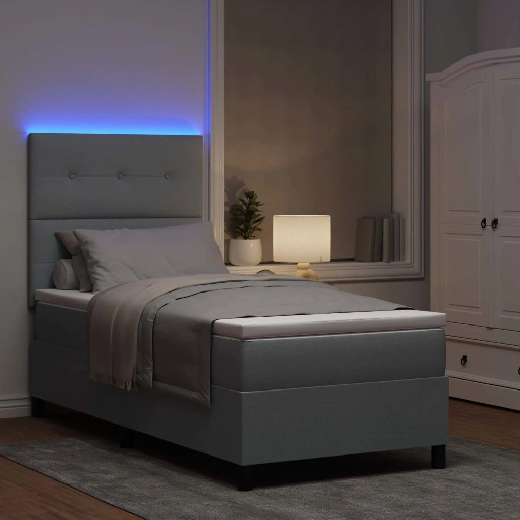 Letto a molle con materasso Grigio chiaro 90 x 190 cm Tessuto 3342830