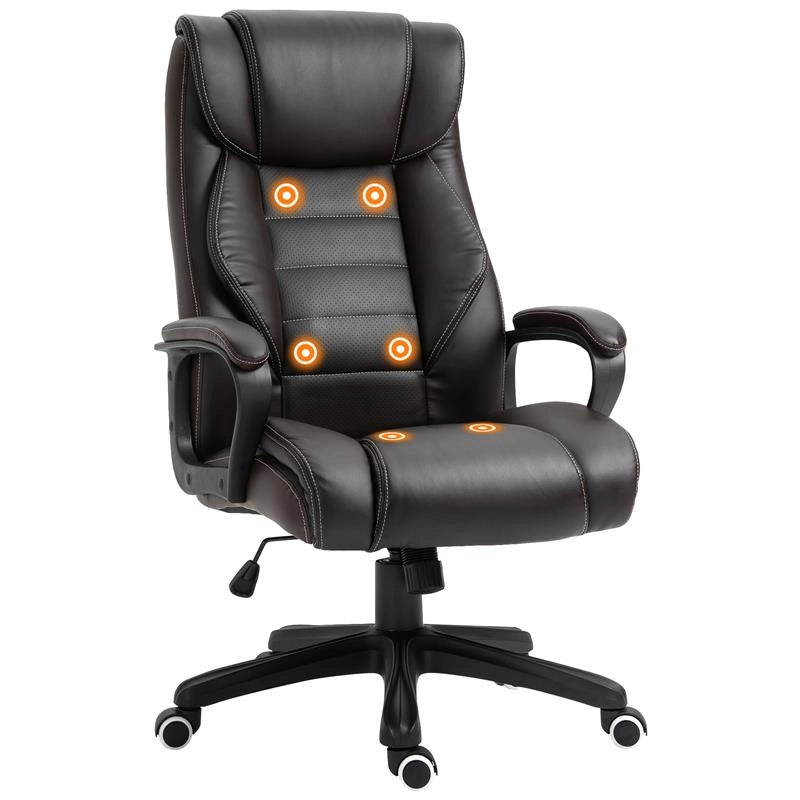 POLTRONA UFFICIO MASSAGGIANTE ERGONOMICA E DIRIGENZIALE IN SIMILPELLE NERA