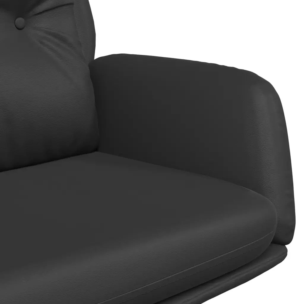 Poltrona Rilassante Nera in Vera Pelle 341285