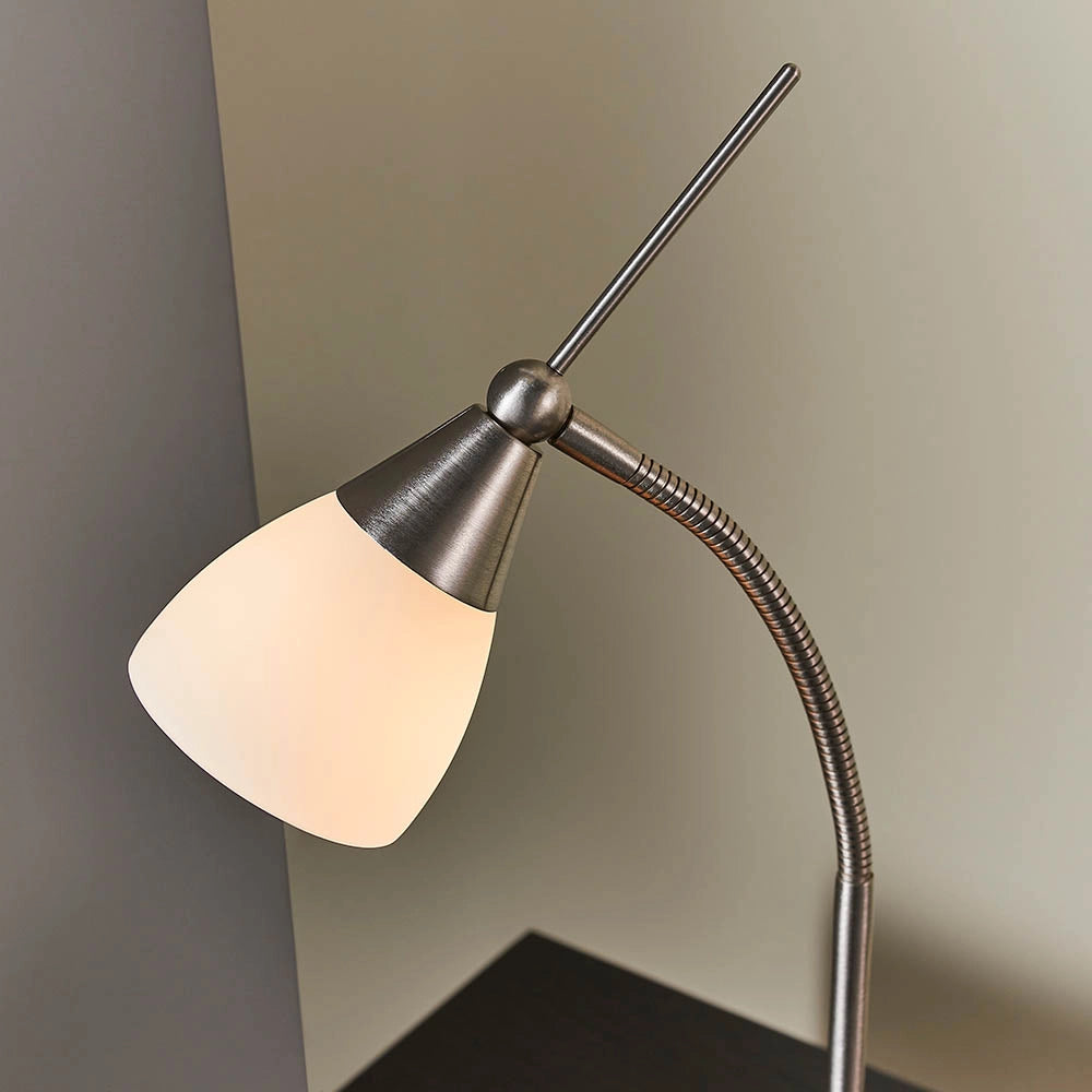 Lampada da scrivania industriale touch cromo satinato Endon