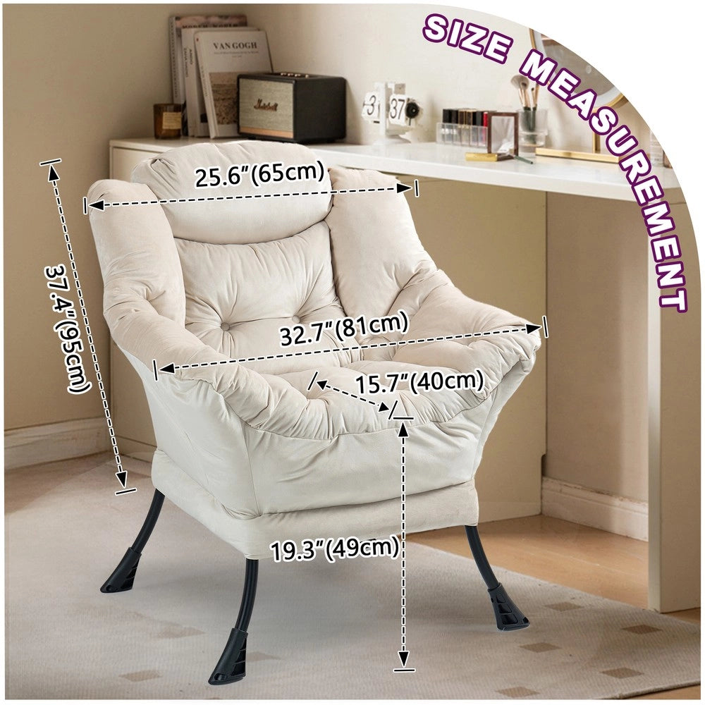 Poltrona Relax con Struttura in Metallo e Tasca Laterale ¨C MINIMAL ¨C Stile Moderno