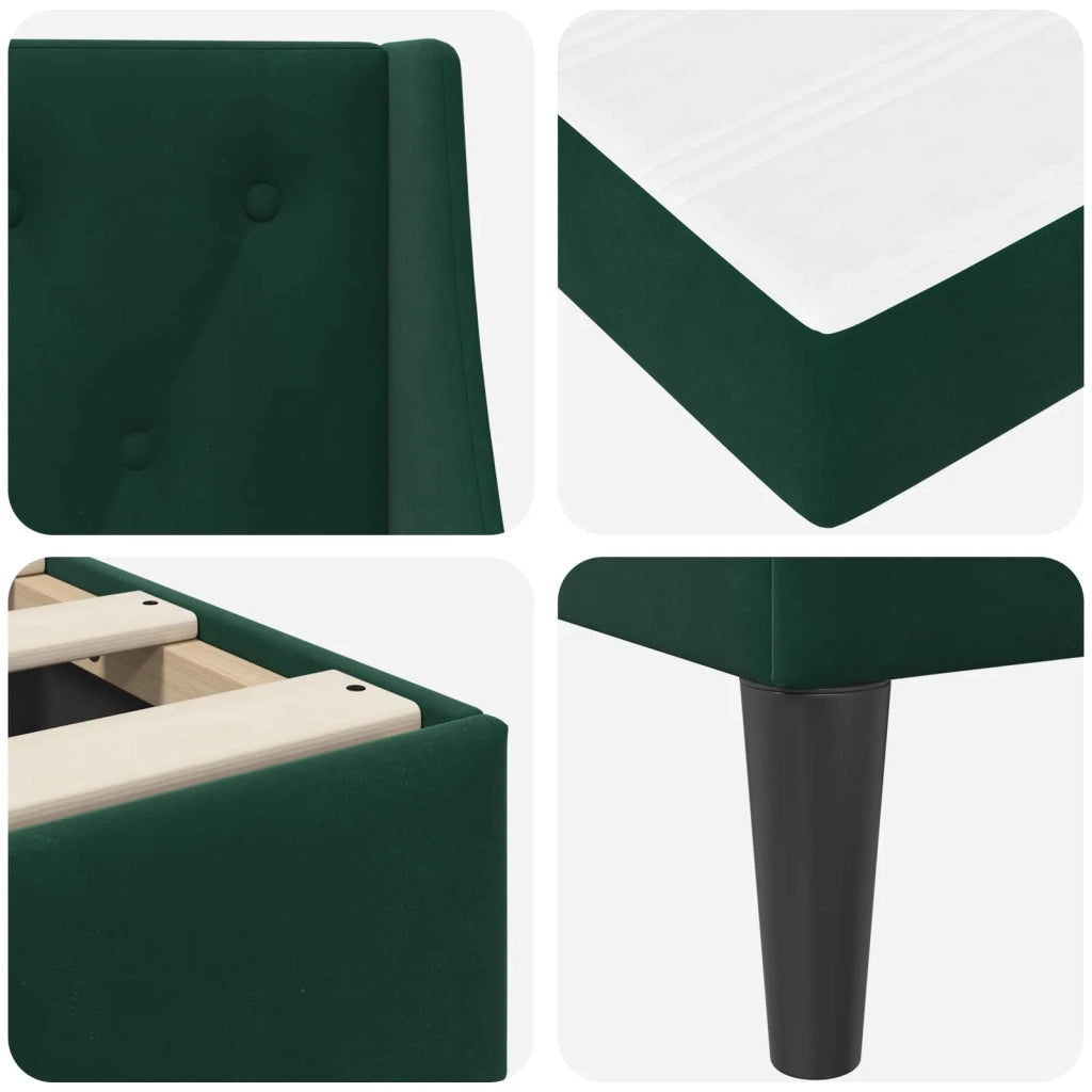 Struttura letto con materasso Verde Scuro 200 x 200 cm Velluto 3414821