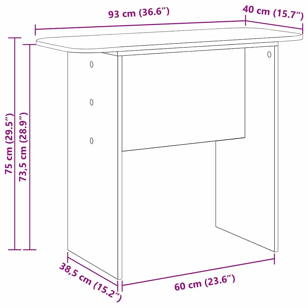 Tavolo consolle Bianco 93 x 40 x 75 cm Legno ingegnerizzato 891150