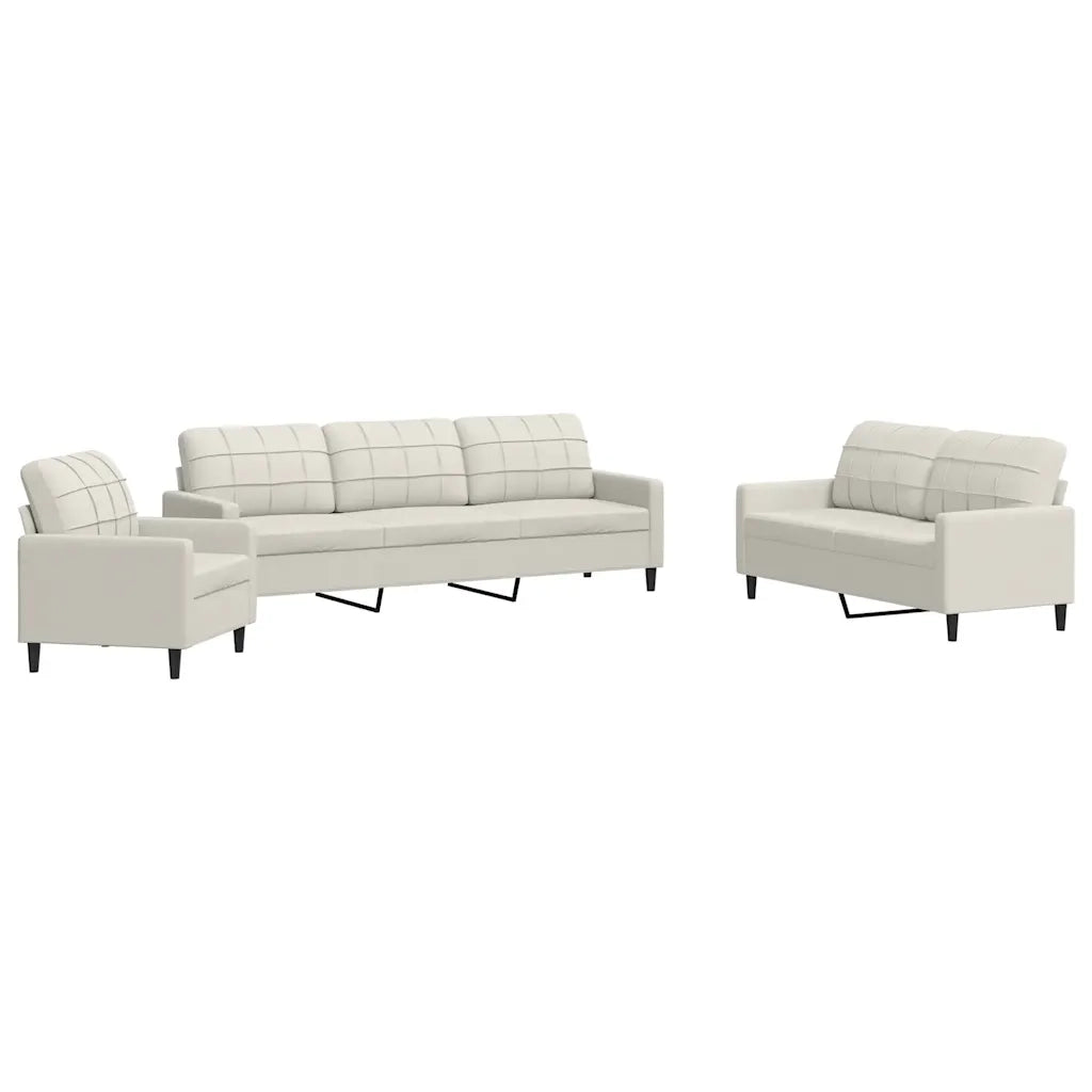Set di Divani 4 pz con Cuscini Crema in Velluto 3278449