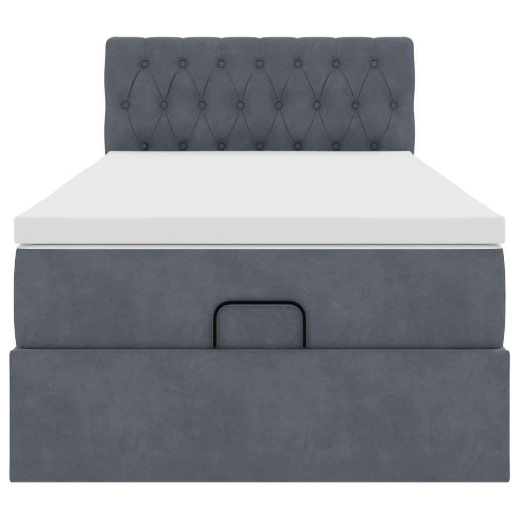 Struttura Letto Pouf con Materasso 100x200 cm Velluto