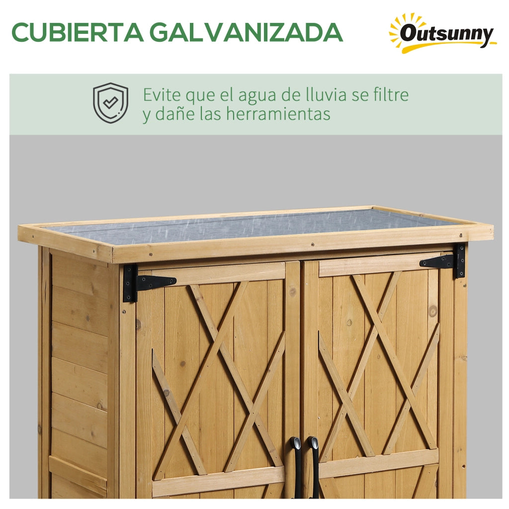 Armadio da Giardino 4 Ripiani ¨C Zephmum ¨C Legno 75x40x90 cm