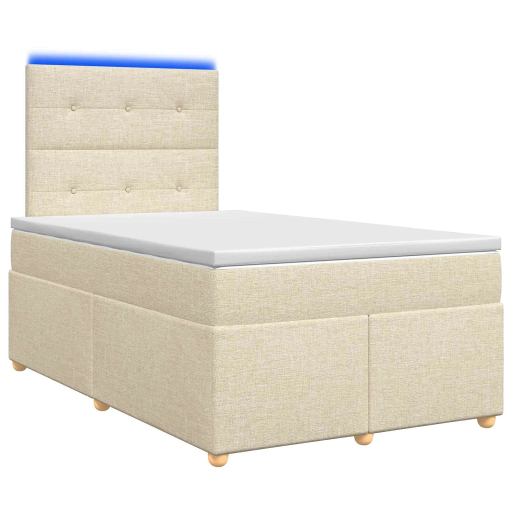 Letto box spring con materasso Crema 120 x 200 cm Tessuto 3455327