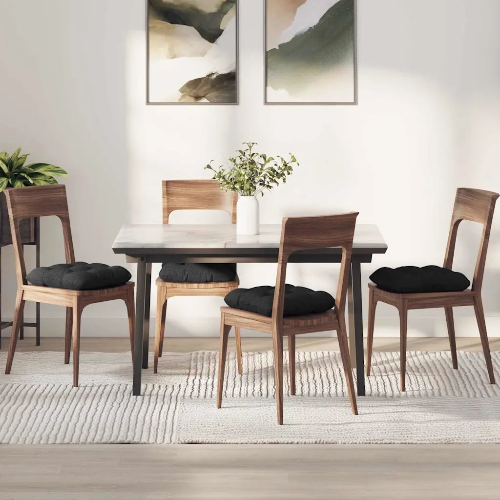 Cuscini per Seduta 4 pcs Nero 40 x 40 x 12 cm Tessuto 42015062