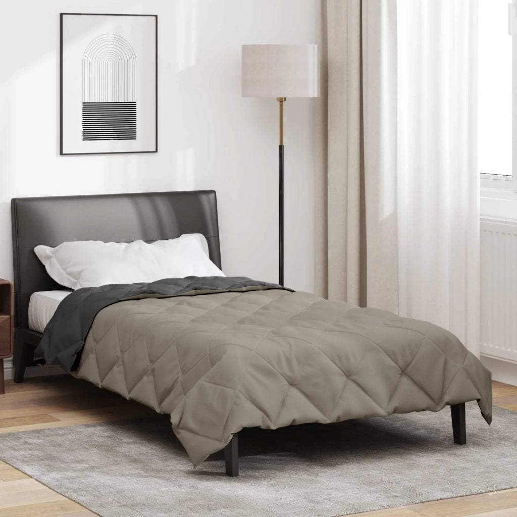 Duvet Estivo Grigio chiaro e Antracite 200 x 140 cm Microfibra 42025513