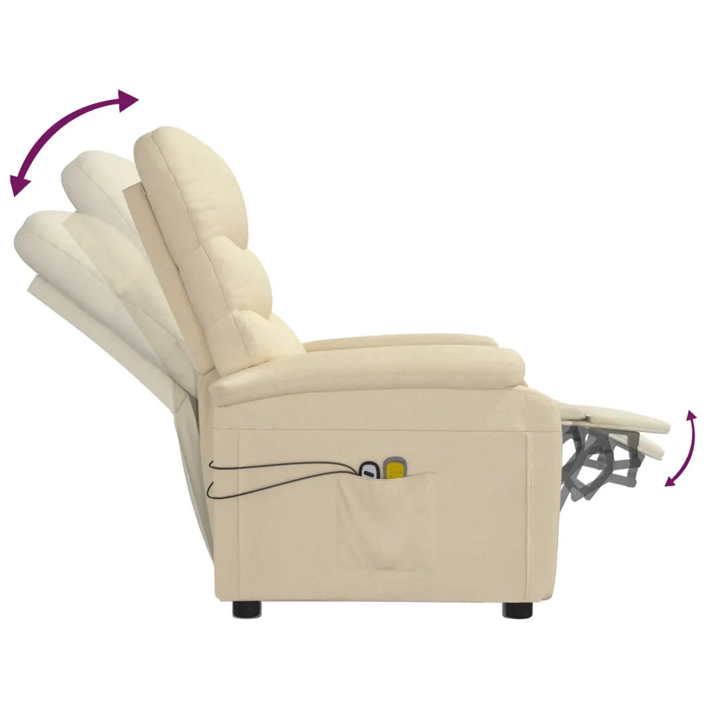 Poltrona Massaggiante Elettrica Crema in Tessuto 3073703