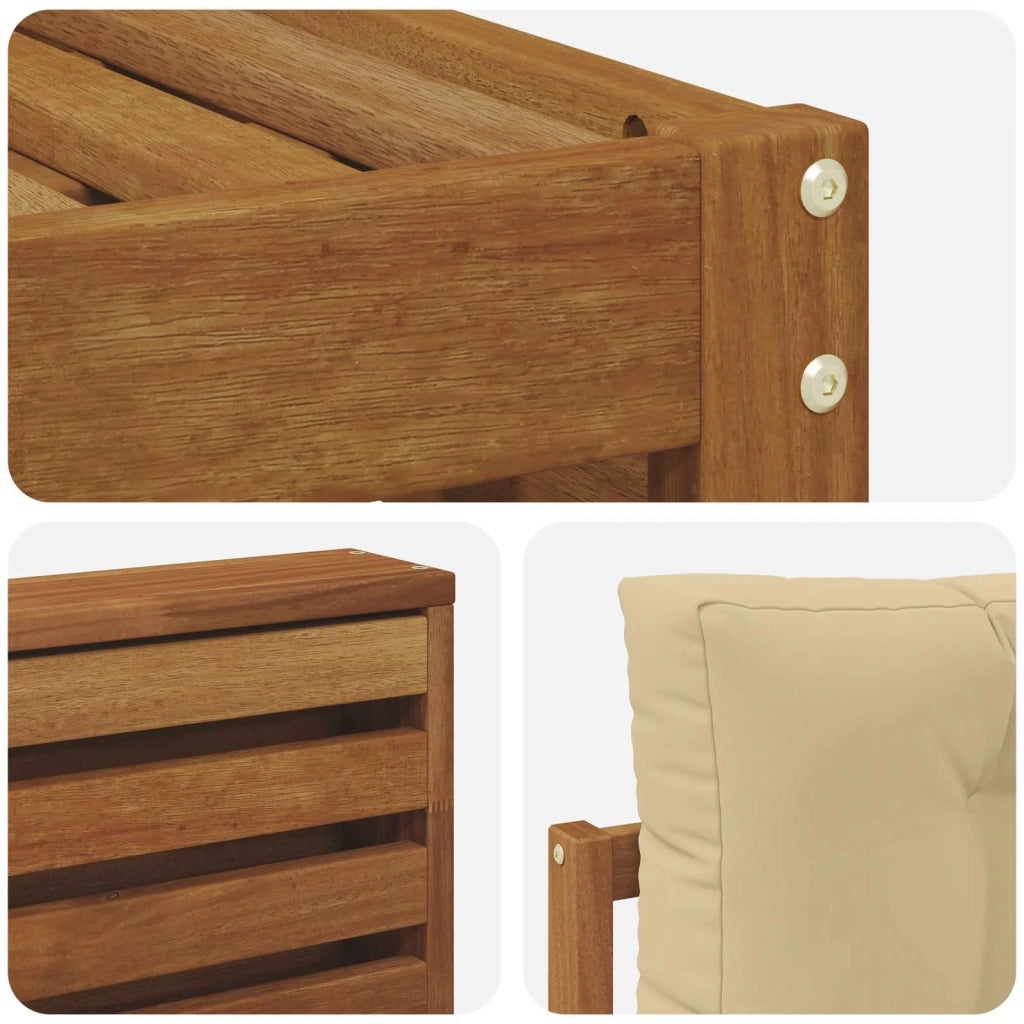 Set di divani da esterno con cuscino 6 pcs Naturale e Beige 3373348